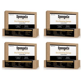 SpongeCo - Dry Cleaning Soot Eraser Sponge - Pet Hair, Smoke, Soot, Dust and Dirt Remover - 3x6x3/4 (4 Pack) All Natural Latex Rubber, Made in The USA