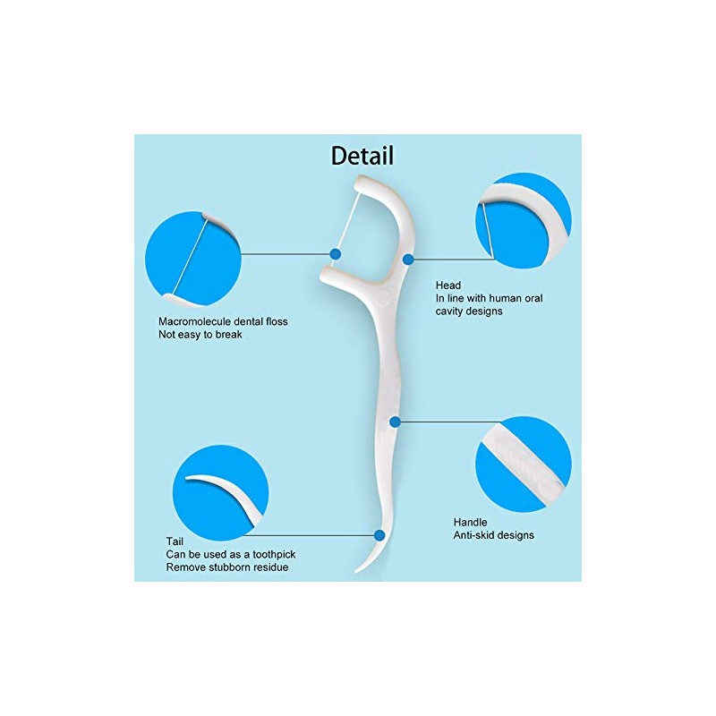 TOPINCN 500 Limpieza entre los dientes con hilo, Palillos de