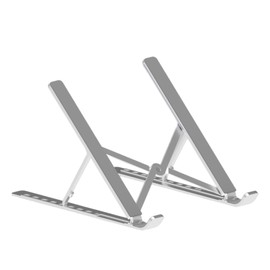 Hillrill ZJ22 Laptop Stand, 8 Adjustable Angles, Laptop, Folding, Portable, Height Adjustment, Placing, Diagonal, Lightweight, Compact, Anti-Slip, Tablet/iPad/Laptop Stand, Silver