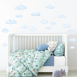 DECOWALL DS-8030 Nuvole Adesivi da Parete Decorazioni Parete Stickers Murali Soggiorno Asilo Nido Camera da Letto per Bambini (Piccolo)