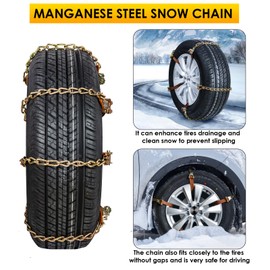 Snow Chains Tire Chains for Car Trucks 8 Pieces Universal Thickened Manganese Steel Emergency Snow Tyre Chains Adjustable Tire Wheel Traction Chains for TPU Vans Vans Truck SUV Car