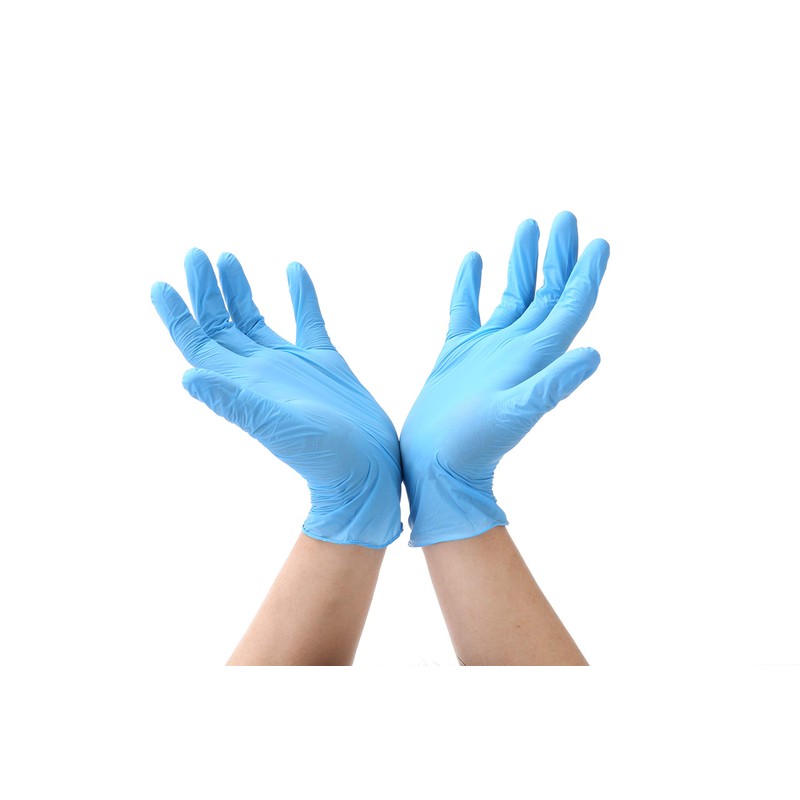 Disposable Nitrile Gloves, Powder Free, Blue, Size L (Pack of