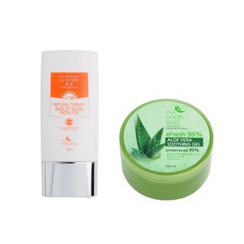 2+2 Inorganic UV Protection Sun Cream Aloe Soothing Gel Set - Purchase Included (Additional KRW 500 per piece) / 2+2 무기자차 자외선차단 선크림 알로에 수딩젤 세트 - 포함 구매(개당500원추가)