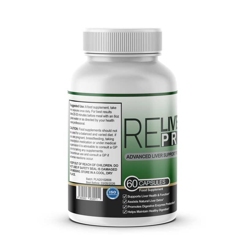 ReLiver Pro Advanced Support Formula/Liver Function & Natural Ingredients -