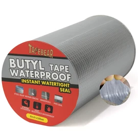 TAPEBEAR Butyl Tape Waterproof Sealing Tape 8inch x 16feet, Upgraded Aluminum Foil Tape Heavy Duty for RV Repair, Awning, Window, Glass & EDPM Roof Leak Patching, Boat and Pipe Sealing, Silver
