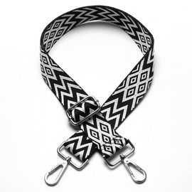 Bag Strap, Wide 3.8 cm, 80-130 cm, Adjustable Shoulder Strap for Handbags, Shoulder Bags, Purses, Carry Bags, DIY Accessories for Bag, Black Stripes