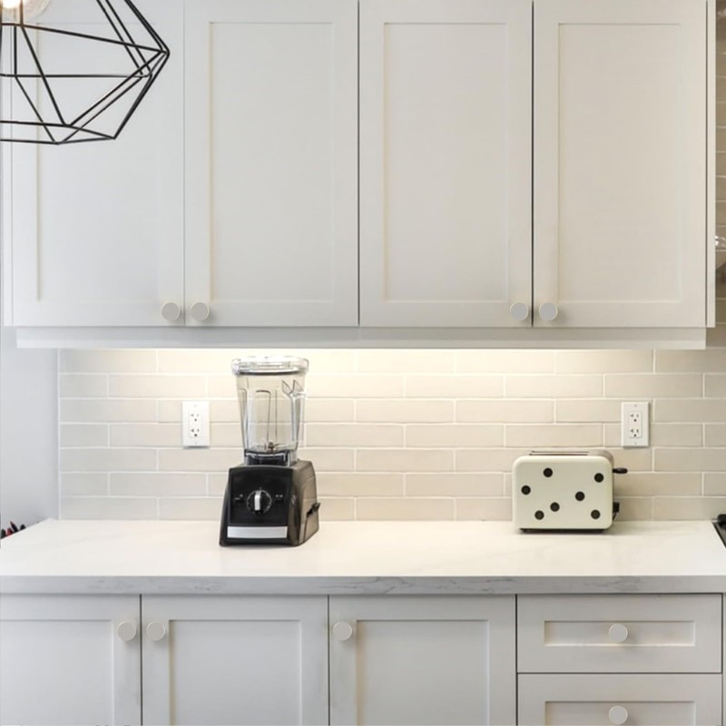 Amerdeco 10 Pack Brushed Satin Nickel Cabinet Knobs Single Hole