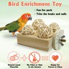 Hamiledyi 2 Pack Wooden Foraging Bird Toys - Interactive Slow