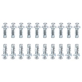 DTGN M4x21mm Hollow Wall Anchors - 50 Pack - Good for Hollow Wall Plaster Walls - Carbon Steel Hollow Drywall Anchors Screws, Silver