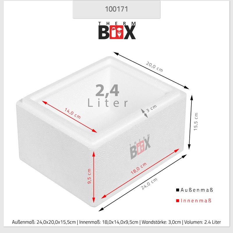 THERM BOX Polystyrene Box 2 W 24 x 20 x