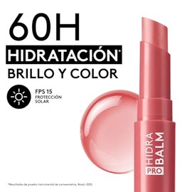 ésika – Bálsamo con Color Hidrabalm PRO, Tono Nude Durazno, 3 g, Hidratación 60H, Brillo Natural, Color Graduable, Labios Suaves y Nutridos, Enriqueci