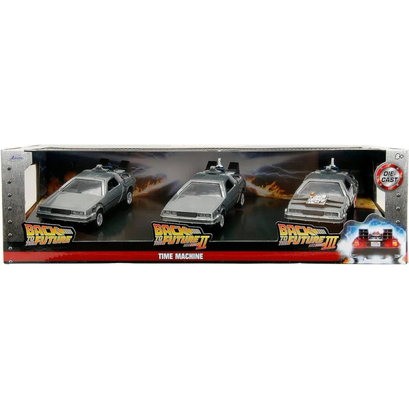 Jada 1:32 Pack Delorean Time Machine 1, 2 Y 3