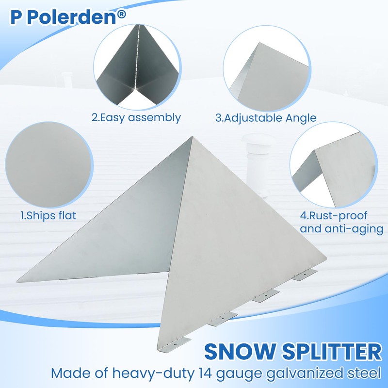 Snow Splitter for Metal Roof(2 piece Set), Snow Diverter for