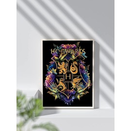 HKLIOPU Cross Stitch Kits for Adults-Magic Badge,11CT Printed Cross Stitch Kits,Stamped Embroidery Kits for Adults Wall Art Home Decoration 16x20 Inch (A)