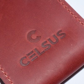 [CELSUS] Genuine Leather Bag Name Tag (Red Brown)