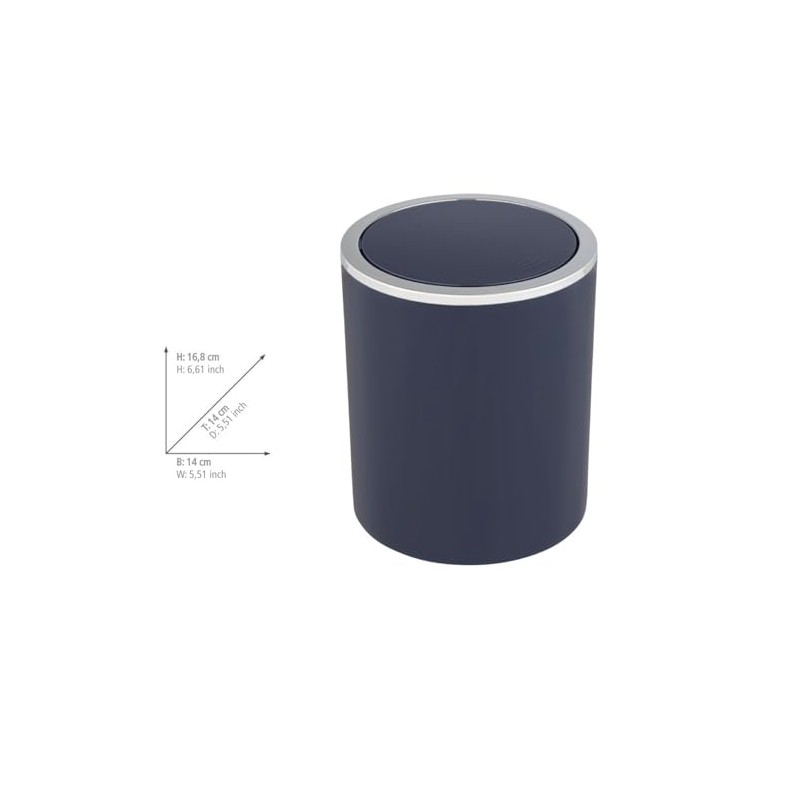 WENKO Inca Cosmetic Bin, 2 Litre Capacity, Waste Bin for