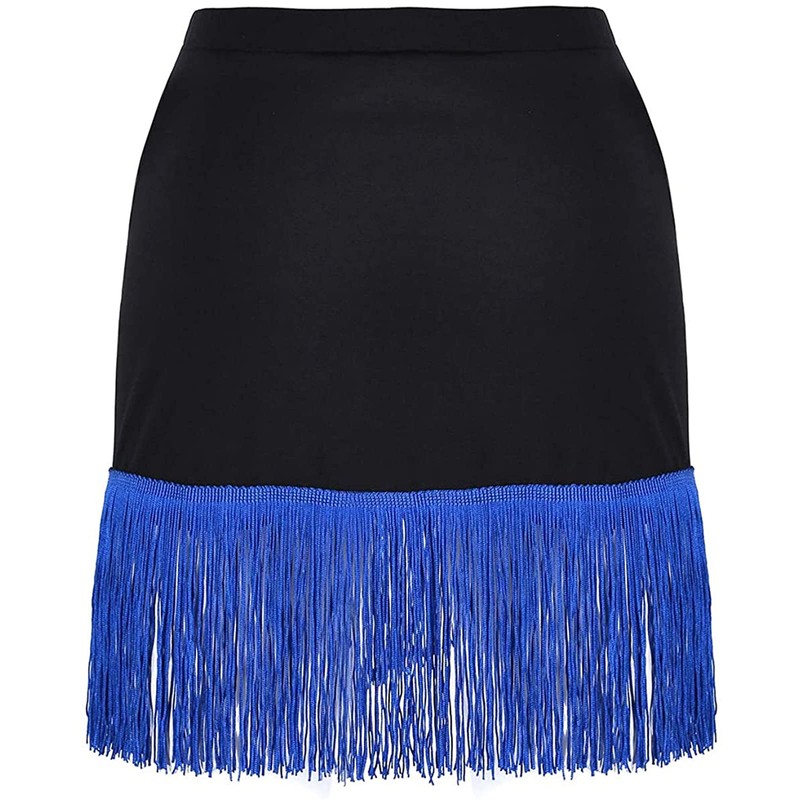 TACKMETER Vestido de mujer con flecos y borlas para bailar