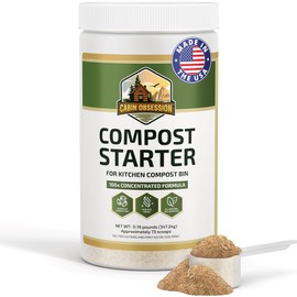 Compost Starter - 100x Concentrated All Natural Compost Accelerator for Countertop Kitchen Bin - Odor-Free, Fast-Acting Microbial Formula - Approximately 73 Scoops