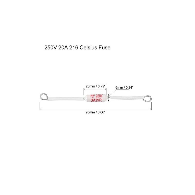 uxcell 250V 20A 216 Celsius Circuit Cut-off Temperature Thermal Fuse