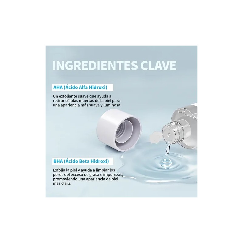 Tónico Exfoliante Aha Bha Hidratante Control Grasa 200 Ml