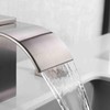 Waterfall Widespread Bathroom Faucet Brushed Nickel, 3 Hole 8 Inch