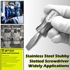 WEDO Stubby Screwdriver, Stainless Steel Slotted & Flat Head Screwdriver,