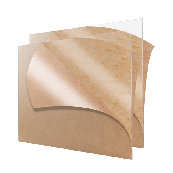2Pcs Clear Acrylic Sheets, 12” x 12”, 1/8”(3mm) Thickness, Protective