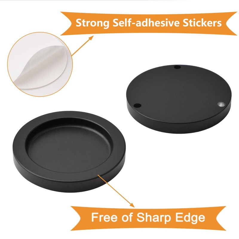 MOROBOR Round Self-Stick Sliding Door Handle, 2 Pack Closet Door