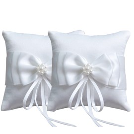 Pack of 2 White Ring Holder, Ring Cushion Wedding, Wedding Ring Cushion, Wedding Ring Cushion, Wedding Decoration Gift
