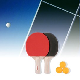 Double-Sided Table Tennis Racket & Ball Beginner Shakehand Set Table Tennis Racket Set 3ea