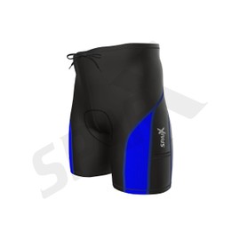 (Medium, Black/Blue) - Sparx Elite Men Triathlon Short Tri Shorts Cycling Bike Swim Run Shorts