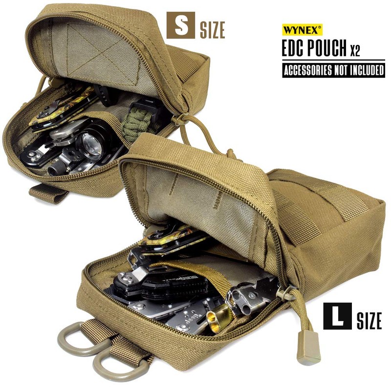 WYNEX 2 Pack Molle Pouches, Tactical EDC Utility Pouch Compact