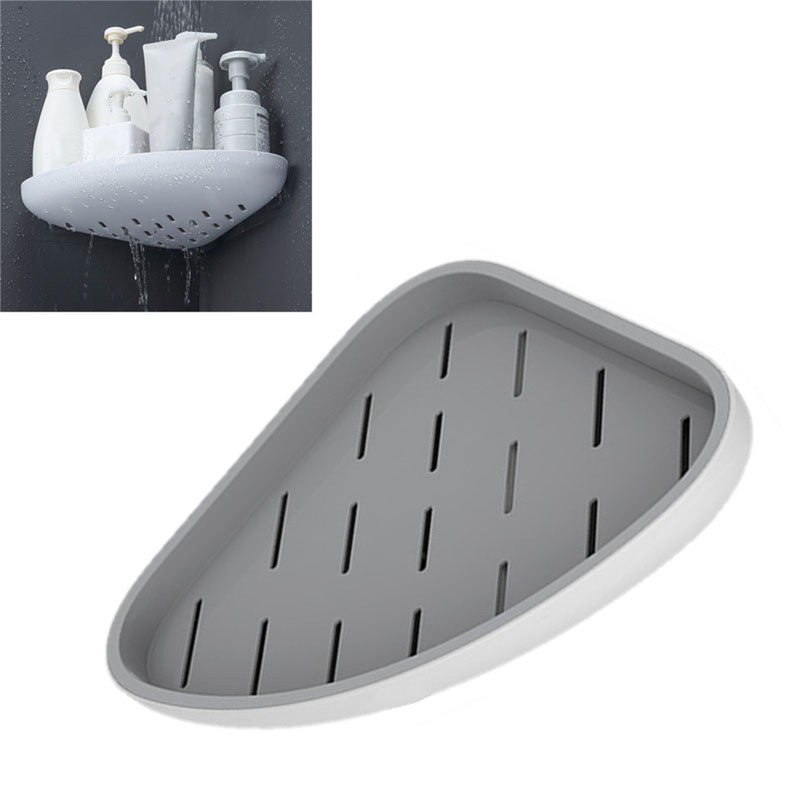 Triangle Bathroom Corner Rack Waterproof Ventilated Plastic Wall Mounted Shelf