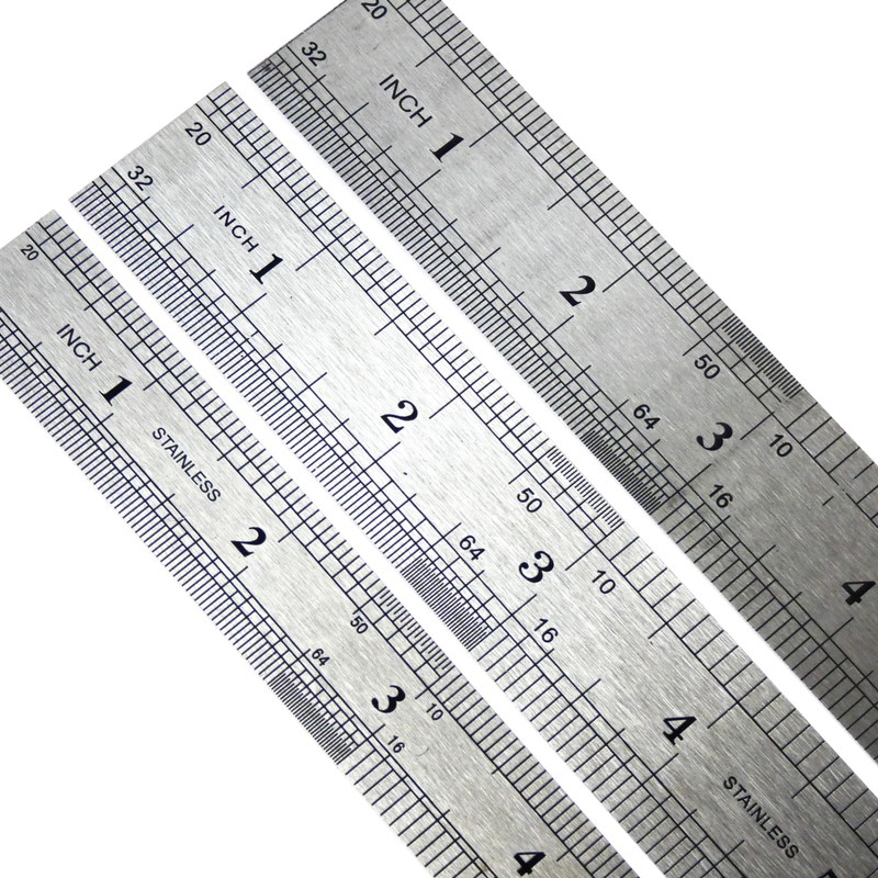 DAUMKINO® Stainless Steel Ruler, Metric / Imperial Scale Versatile for