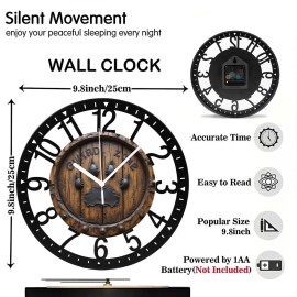 25cm Circular Iron Wall Clock with Custom Size or Shape Variations (Oval, Square within Circle)sheet size: 10 inch, color: Black
