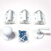 Screen Door Hardware Kit with Self-Closing Hinges White
