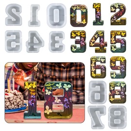 ESEDAGE 7 inch Number Resin Mold 7 Inches 9 Pack Arabic Alphabet Mold 0-9 Alphabet Mold Silicone Mold for Resin Handmade Letter Resin Casting Mold Alphabet Soap Making Molds