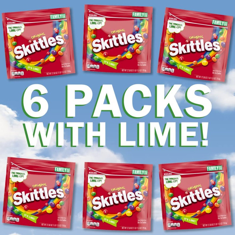 SKITTLES Original Chewy Candy Bulk Pack, Family Size Candy Bags,
