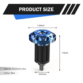 Opuweiy Motorcycle Bar End Plug, 7/8'' Handlebar Grip End Caps, Aluminum Alloy Handle Plug, Replacement for Kawasaki, Suzuki, Yamaha, Dirt Bike (Blue, 2PCS)