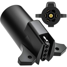 Namvo 7 Way Round RV Blade Trailer Connector Adapter Plug