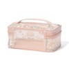 Francfranc Mesh Embroidery Vanity Pouch, Small, Pink