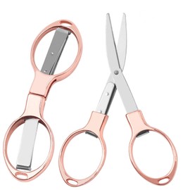 Usaidon Portable Stainless Steel Folding Scissors - 2 Pack Mini Safety Scissors for Travel, Camping & Office | Compact Durable Design Meets Security Standards