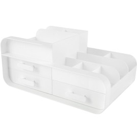 Makeup Organizer Drawers and Compartments Design Large Capacity Desk Organizer Cosmetic Organizer Compact Jewellery Organiser Box Skin Makeup, Care, Lipstick,Jewelry for Bathroom, Bedroom