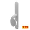 TSS White UPVC Door Handle Pair Set with Offset Lever