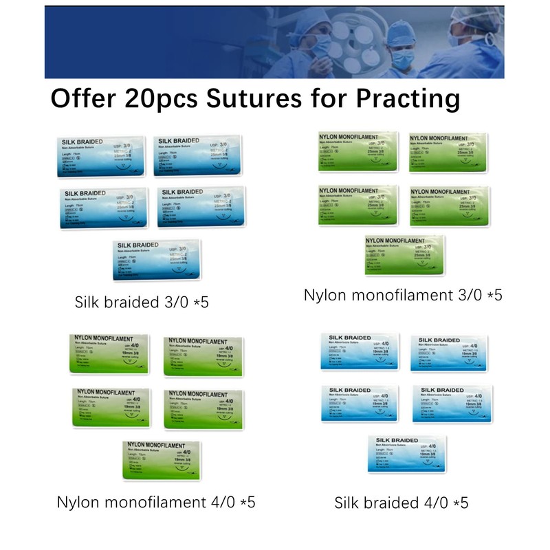 HB Design Complete Suture Training Kit(30 Pieces),Include 3rd Generation Suture