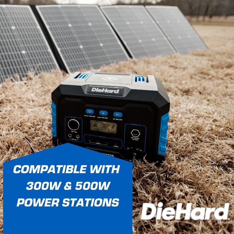 DieHard Solar Panel, 120-Watt, Foldable, Flexible, Lightweight, Portable - Designed