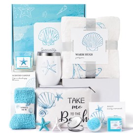 Birthday Gifts for Women，Gift Baskets for Women Self Care Gifts Get Well Gift Set for Her, Ocean Relaxing Care Package for Her Christmas, Mother’s Day, and Valentine’s Day