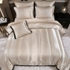 Satin Full Comforter Set Silk Like Beige Bedding Comforter 8