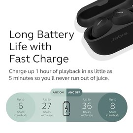 Jabra Elite 10 Negro Mate - Los Mejores Auriculares Bluetooth inalámbricos con cancelación Activa de Ruido Avanzada con Dolby Atmos, Comodidad Durante Todo el día y Bluetooth multipunto.