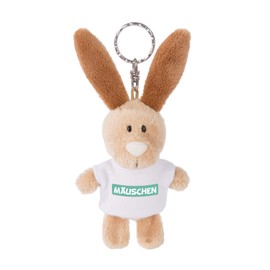 NICI 44721 Keyring Rabbit with T-Shirt Mouse 10 cm Beige